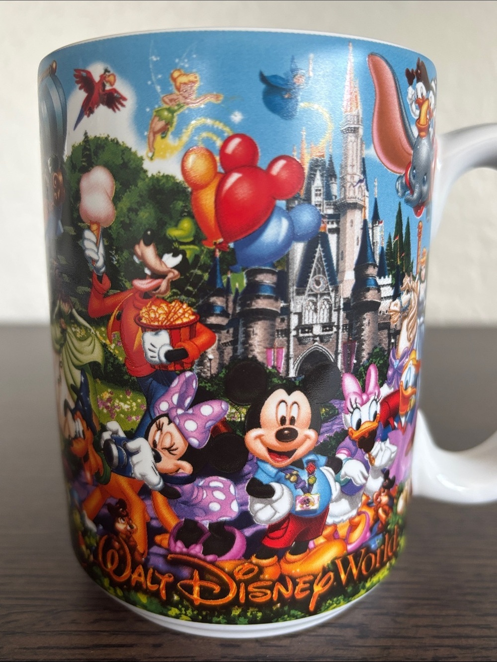 Disney Parks White Ceramic Fathers Day Mug with Castle Characters and Logo